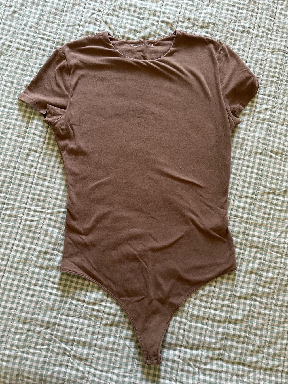 Abercrombie & Fitch Brown Crewneck Short Sleeve Bodysuit